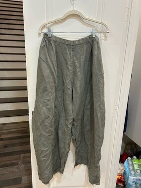 Cobra made in Germany linen Relaxed Wide-Leg Pants no size tag xl? Minimalist